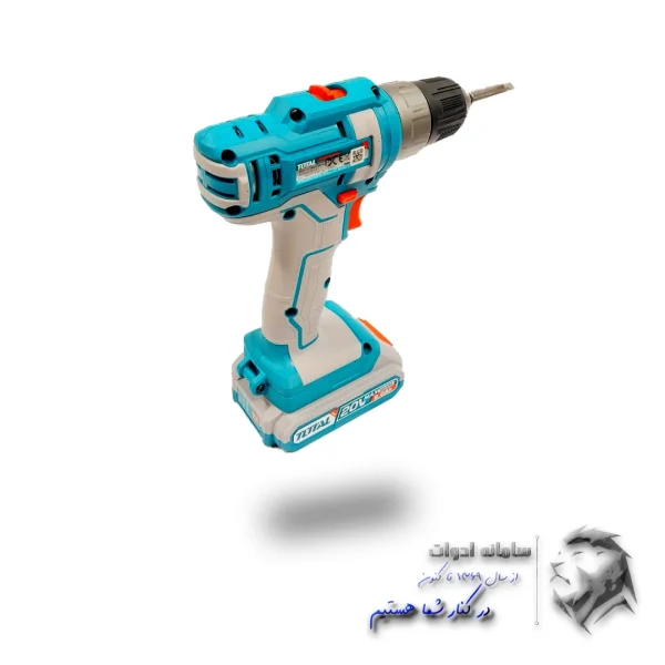 پشت دستگاه دریل شارژی توتال همراه باتری