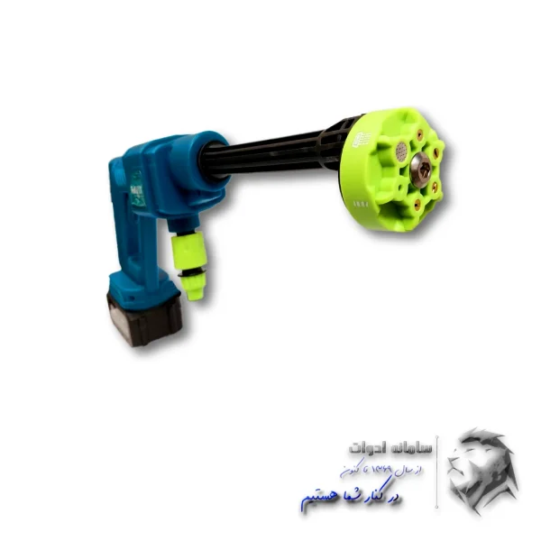 تصویر کارواش شارژی دو باطری راویکس همراه لانس 6 حالته از روبرو