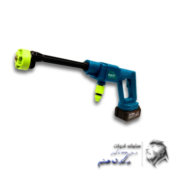 کارواش شارژی دو باطری راویکس همراه لانس 6 حالته از سمت راست